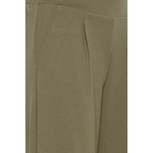 Green Recycled Polyester Flared Pants