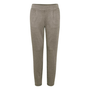 Beige Polyester Casual Pants