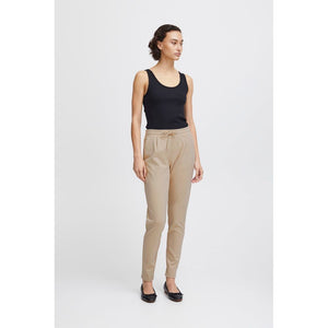Beige Polyester Pants