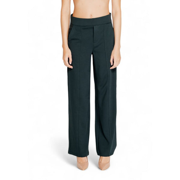 Green Viscose Flared Pants