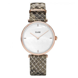 Beige Leather Dress Watch