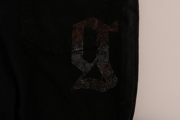 Black Cotton Denim Stretch Regular Fit Jeans