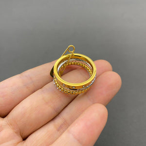 Two-Tone Orbit Crystal Statement Ring