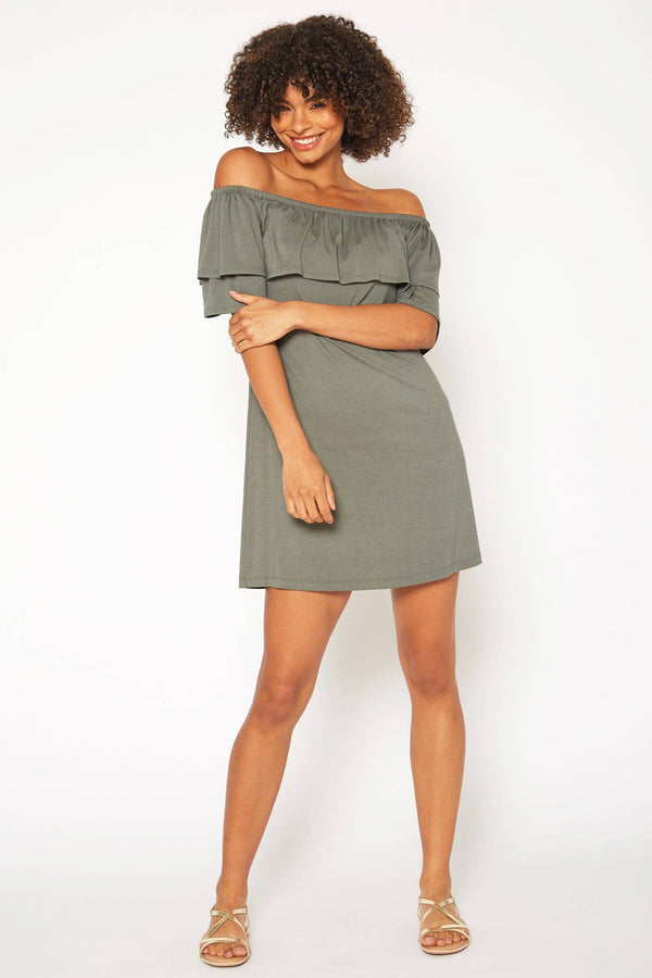 Bellatrix Basic Off Shoulder Midi Dress