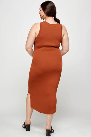 Ribbed Sleeveless Midi Dress