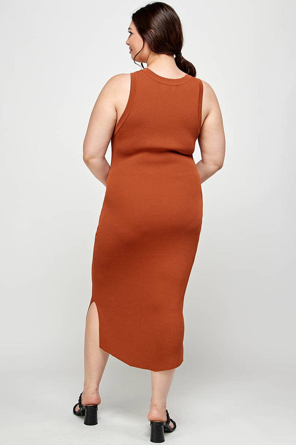 Ribbed Sleeveless Midi Dress