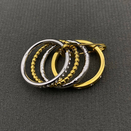 Two-Tone Orbit Crystal Statement Ring