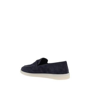 Blue Calf Leather Bos Taurus Slip-On Loafers