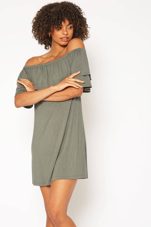 Bellatrix Basic Off Shoulder Midi Dress