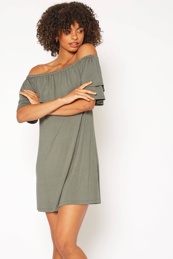 Bellatrix Basic Off Shoulder Midi Dress
