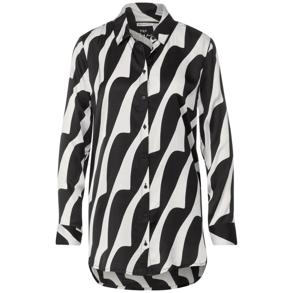 Black And White Viscose Blouse