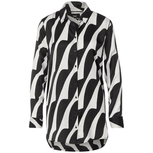 Black And White Viscose Blouse