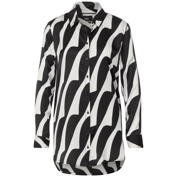 Black And White Viscose Blouse