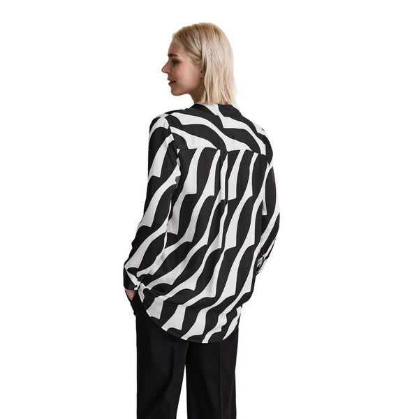 Black And White Viscose Blouse