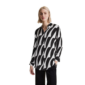 Black And White Viscose Blouse