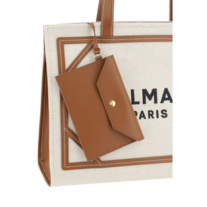 Beige Cotton Shoulder Bag