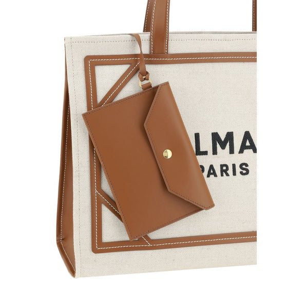 Beige Cotton Shoulder Bag