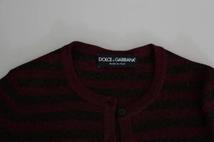 Black Red Striped Womens Cardigan Sweater