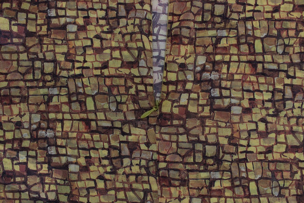 Multicolor Mosaic Print Silk Blouse T-shirt