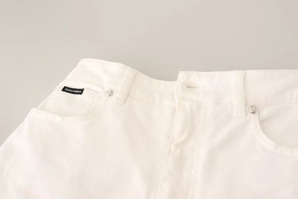 White MONICA Boot Cut Cotton Denim Jeans
