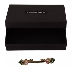 Gold Plated 925 Sterling Silver Crystal Collar Stop Brooch