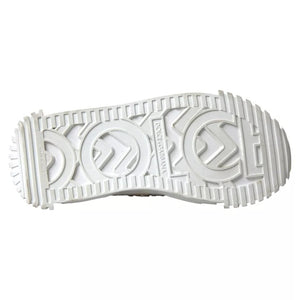 White NS1 Canvas Leather Embellished Sneakers Shoes