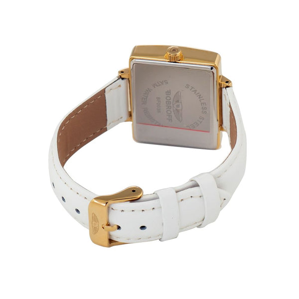 White Leather Dress Watch