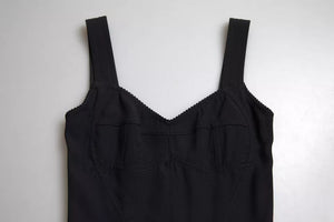 Black Sleeveless A-line Pleated Midi Dress