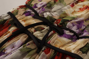 Beige Floral Sleeveless Round Neck Mini Dress