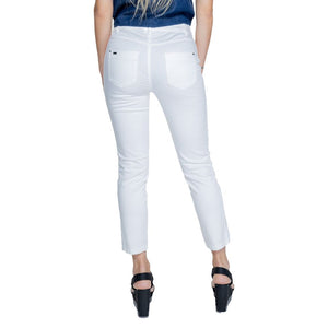 White Cotton Casual Pants