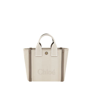 Beige Cotton Shoulder Bag