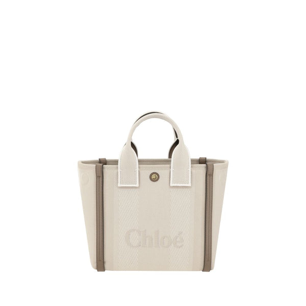Beige Cotton Shoulder Bag