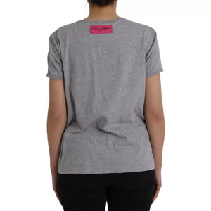 Gray Cotton L'Amore E'Bellezza Top T-shirt