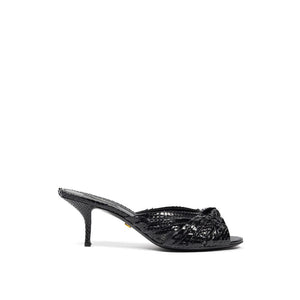 Black Snake Skin  Platform Sandals