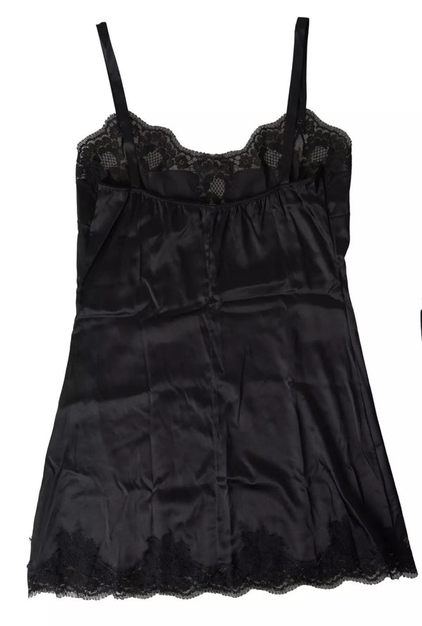 Black Lace Silk Sleepwear Camisole Top Underwear