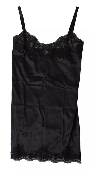 Black Lace Silk Sleepwear Camisole Top Underwear