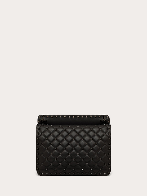 Black Nappa Leather Medium Rockstudt Spike Bag