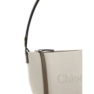 Beige Cotton Shoulder Bag