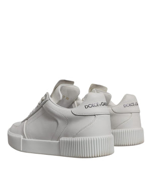 White Miami Leather Low Top Sneakers Shoes