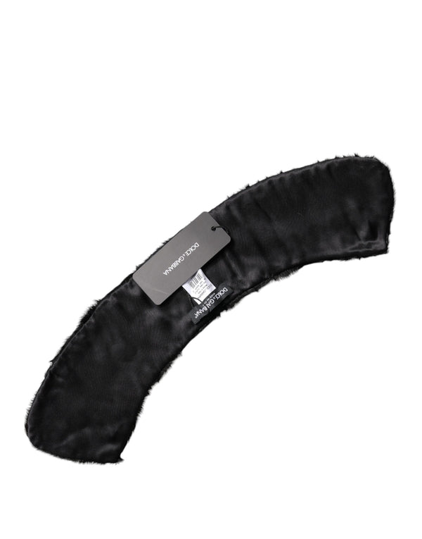 Black Lamb Fur Collar Women Neck Wrap Scarf