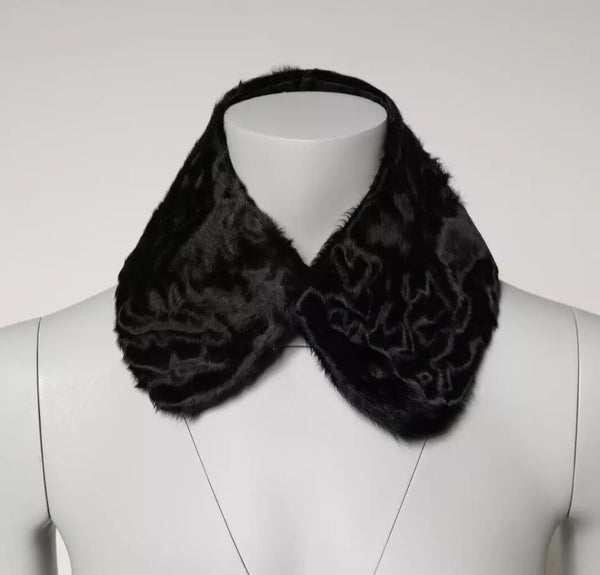 Black Lamb Fur Collar Women Neck Wrap Scarf