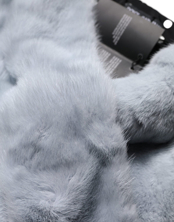 Powder Blue Mink Fur Neck Warmer Scarf