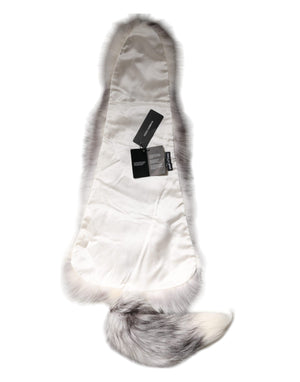White Fox Fur Neck Wrap Warmer Winter Scarf