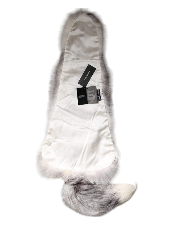 White Fox Fur Neck Wrap Warmer Winter Scarf