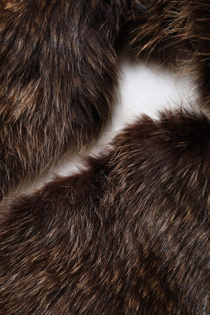 Brown Raccoon Fur Neck Warmer Winter Scarf