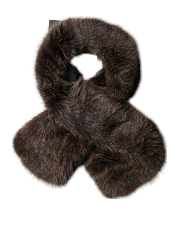 Brown Raccoon Fur Neck Warmer Winter Scarf