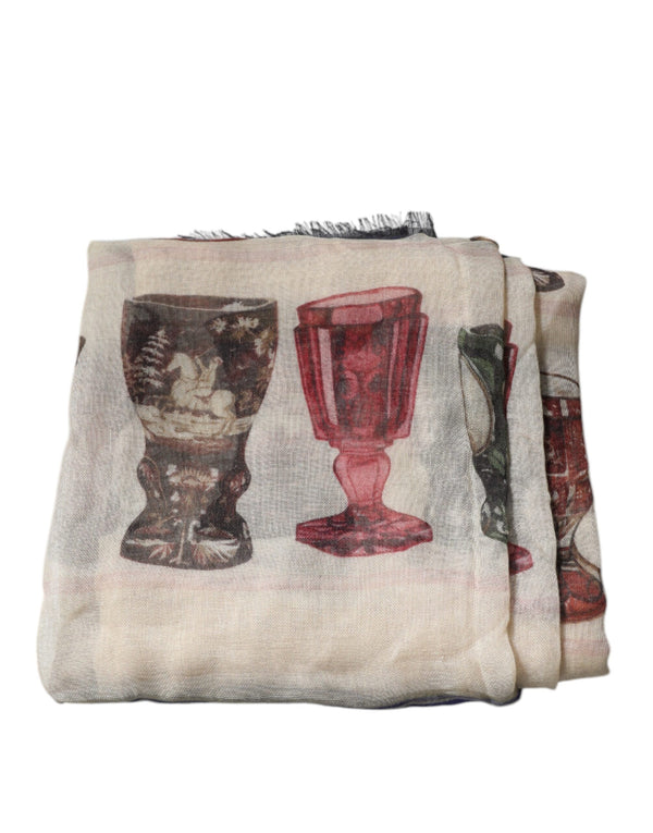 Multicolor Glass Cashmere Foulard Scarf