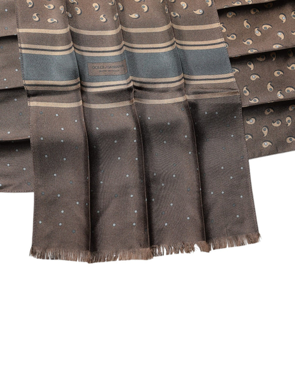 Brown Fantasy Silk Neck Wrap Shawl Scarf