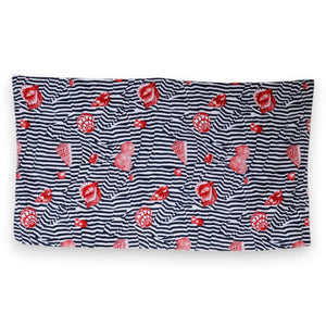 Multicolor Stripes Seashells Beach Towel