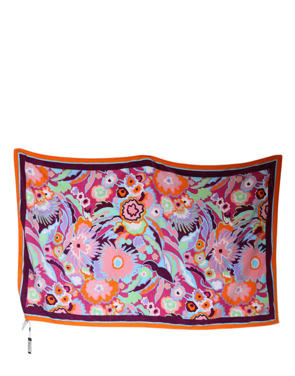 Multicolor Floral Print Cotton Beach Towel